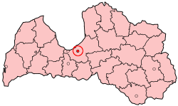 Location of Riga within Latvia