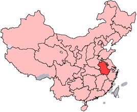 Anhui is highlighted on this map