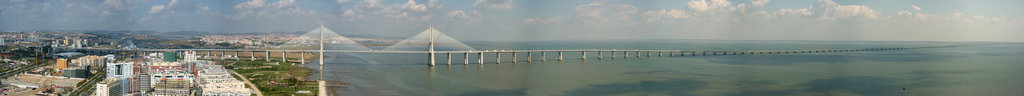 Vasco da Gama Bridge over the Tagus river.