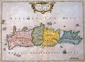 A Venetian map of Crete.