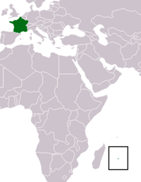 Map of France highlighting the Region of Reunion