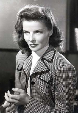 Film still of Hepburn in Woman of the Year