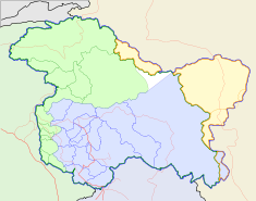 Map indicating the location of Srinagar
