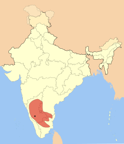 Location of Hoysala Empire