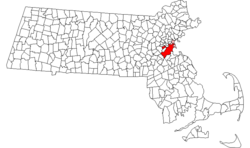 Location in Suffolk County, Massachusetts.