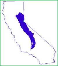 Position of Sierra Nevada inside California