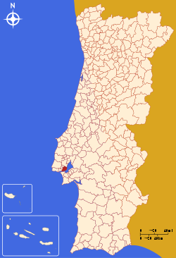 Location of Lisbon in Portugal