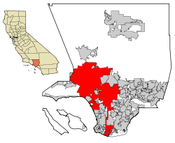 Location within Los Angeles County in the state of California