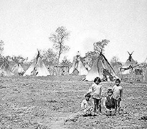 A Wichita camp. Photographed by Henry Peabody, ca. 1904.