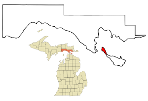 Mackinac County Michigan Incorporated and Unincorporated areas Mackinac Island Highlighted svg.png