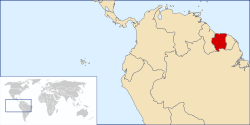 Location of Suriname