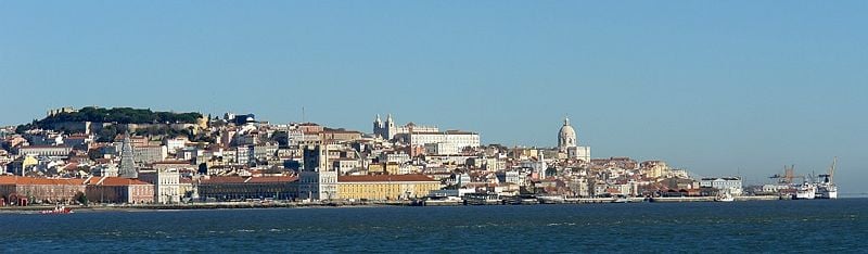 Partial view of old Lisbon, viewed from Cacilhas