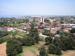 Central Bujumbura, with Lake Tanganyika in the background