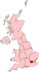 London region shown within the United Kingdom