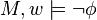 M, w \models \lnot \phi