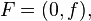 F = (0,f), \quad