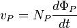 {v_P} = {N_P} \frac {d \Phi_P}{dt}