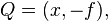 Q = (x,-f), \quad