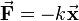 \vec{\mathbf{F}}=-k\vec{\mathbf{x}} \