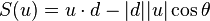 S(u) = u \cdot d - |d| |u| \cos \theta