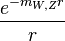 \frac{e^{-m_{W,Z}r}}{r}