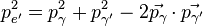 p_{e'}^2 = p_{\gamma}^2 + p_{\gamma'}^2 - 2\vec{p_{\gamma}} \cdot \vec{p_{\gamma'}}