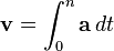 \mathbf{v}=\int_0^n \mathbf{a}\,dt
