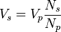 V_s = V_p \frac{N_s}{N_p} 