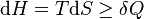 \mathrm{d}H = T\mathrm{d}S\geq \delta Q \,