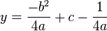 y=\frac{-b^2}{4a}+c-\frac{1}{4a}