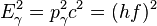 E_{\gamma}^2=p_{\gamma}^2c^2=(h f)^2