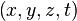 \left(x, y, z, t\right)