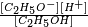\scriptstyle \frac {[C_2H_5O^-][H^+]} {[C_2H_5OH]}