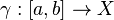 \!\,\gamma : [a, b] \rightarrow X