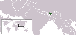 Location of Bhutan