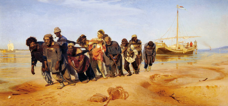 Burlaks on Volga, 1870-73