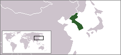 Location of the Korean peninsula