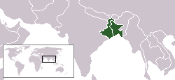 Map showing the location of East and West Bengal.