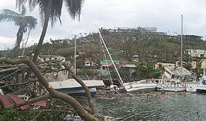 right]Devastation caused by Hurricane Ivan
