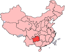 Guizhou is highlighted on this map
