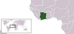 Location of Ivory Coast