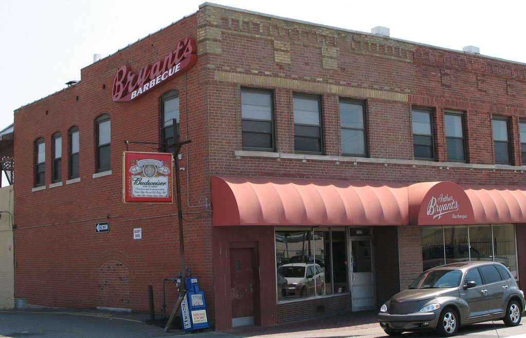 Arthur Bryant's Barbecue in near the famous 18th & Vine neighborhhod. The restaurant, which remains in the inner-city is visited by U.S. Presidents and celebrities.