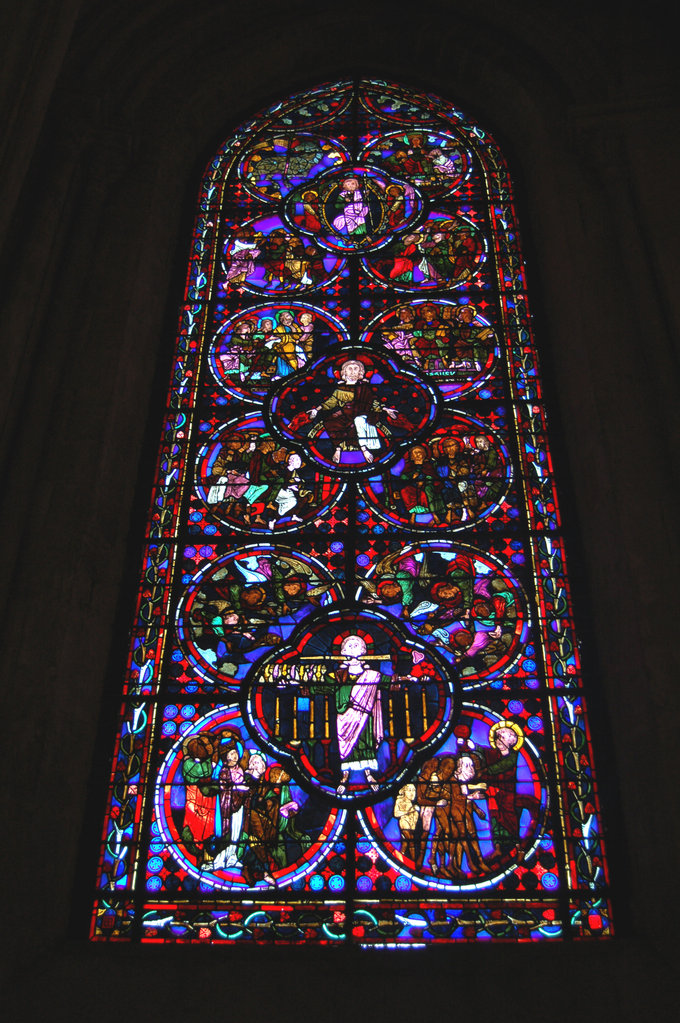 An example of the stained glass at Bourges Cathedral