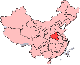 Henan is highlighted on this map