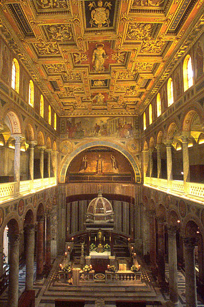 Interior of Sant'Agnese fuori le mura in Rome