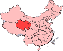 Qinghai is highlighted on this map