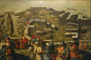 The siege of Malta - Arrival of the Ottoman fleet Matteo Perez d' Aleccio