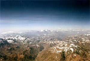 The Andes between Chile and Argentina