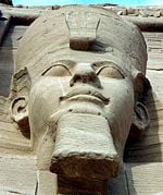 Ramesses II: One of four external seated statues at Abu Simbel