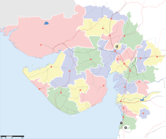 Map indicating the location of Gandhinagar